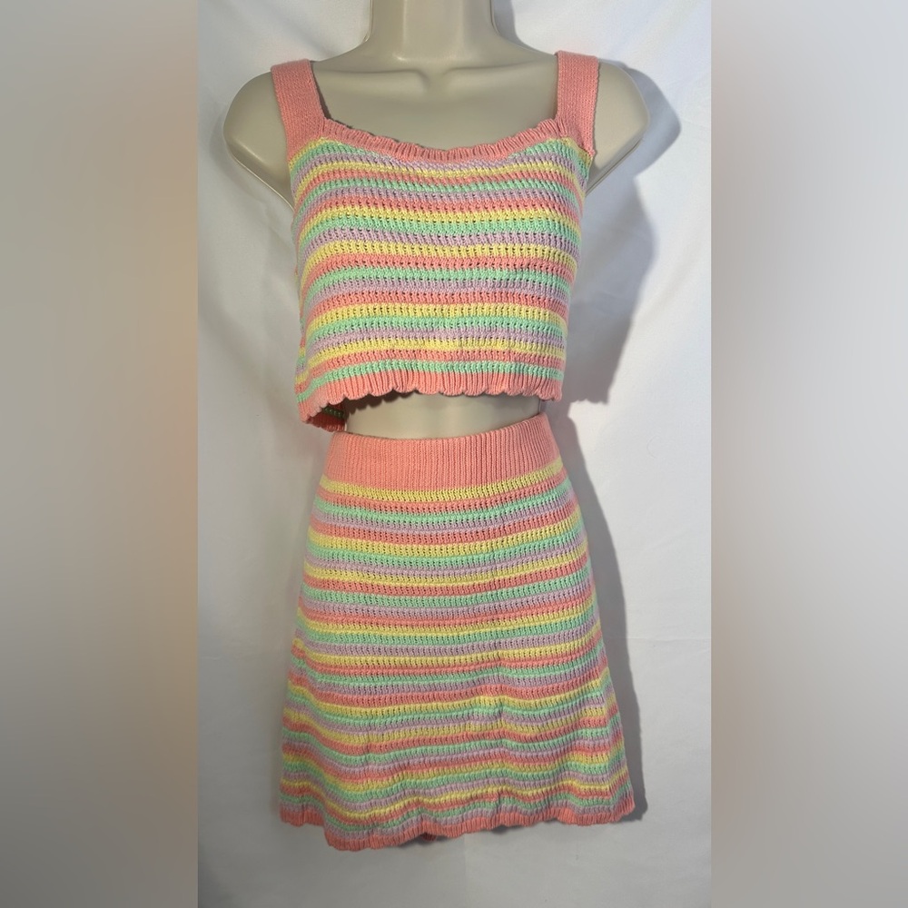 Pastel Striped Crochet Set